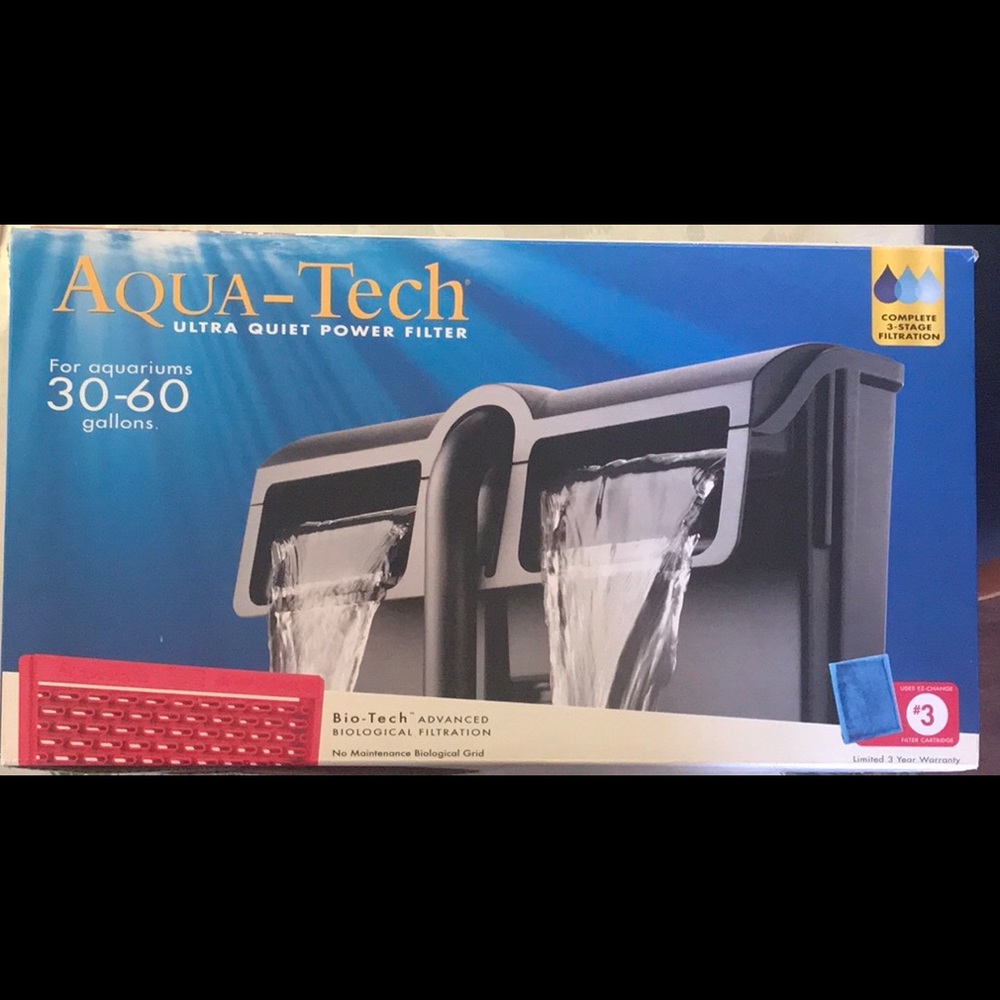 AQUATECH ultra quiet filter for 30-60 gallons.